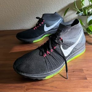 Nike Black and Gray Athletic Shoes with White Swoosh